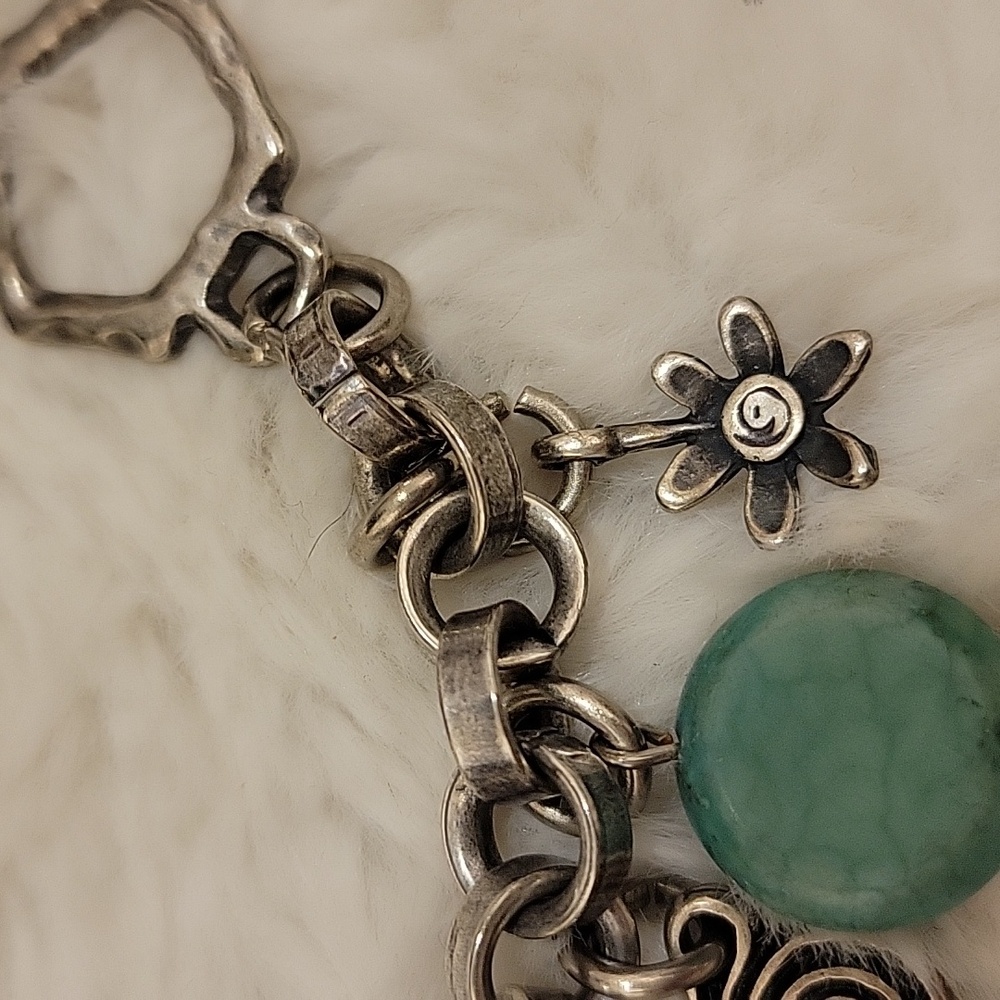 Silver Turqoise Charm Bracelet - Picture 6 of 9